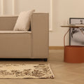 Vintage Isparta Turkish Doormat 2x3 ft — Beige & Brown Floral