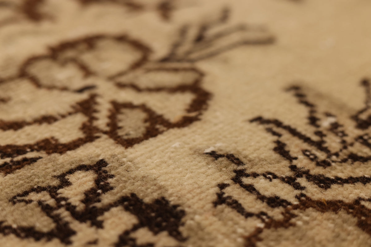 Vintage Isparta Turkish Doormat 2x3 ft — Beige & Brown Floral