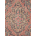 Vintage Nevşehir Turkish Runner Rug 3x7 ft — Red & Gray Floral