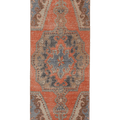 Vintage Nevşehir Turkish Runner Rug 2x8 ft — Orange & Brown Geometric