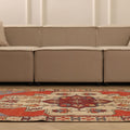 Vintage Nevşehir Turkish Runner Rug 3x8 ft — Red & Gray Geometric