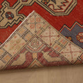 Vintage Nevşehir Turkish Runner Rug 3x8 ft — Red & Gray Geometric