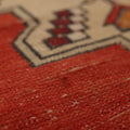 Vintage Nevşehir Turkish Runner Rug 3x8 ft — Red & Gray Geometric