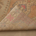Vintage Nevşehir Turkish Runner Rug 2x7 ft — Beige & Pink Geometric