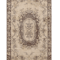 Vintage Isparta Turkish Area Rug 3x6 ft — Beige & Brown Floral