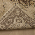 Vintage Isparta Turkish Area Rug 3x6 ft — Beige & Brown Floral