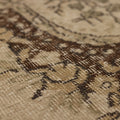 Vintage Isparta Turkish Area Rug 3x6 ft — Beige & Brown Floral