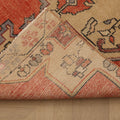 Vintage Niğde Turkish Runner Rug 3x8 ft — Red & Beige Geometric