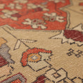 Vintage Niğde Turkish Runner Rug 3x8 ft — Red & Beige Geometric
