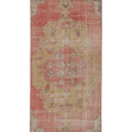 Vintage Niğde Turkish Runner Rug 3x8 ft — Red & Green Geometric