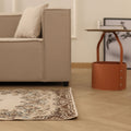 Vintage Isparta Turkish Runner Rug 2x7 ft — Beige Floral (No. 59833)