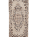 Vintage Isparta Turkish Runner Rug 2x7 ft — Beige Floral