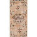 Vintage Isparta Turkish Runner Rug 2x6 ft — Beige Floral