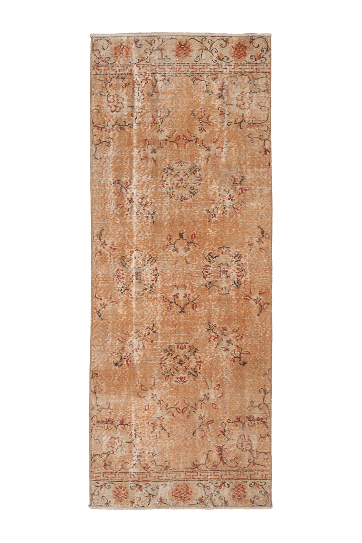 Vintage Isparta Turkish Runner Rug 2x6 ft — Brown Geometric