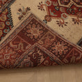 Vintage Denizli Turkish Runner Rug 2x10 ft — Beige & Red Geometric