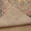 Vintage Niğde Turkish Runner Rug 2x9 ft — Beige & Pink Floral