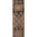 Vintage Malatya Turkish Runner Rug 2x10 ft — Brown & Beige Geometric (No. 59879)