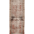 Vintage Malatya Turkish Runner Rug 3x10 ft — Beige & Red Distressed