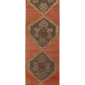 Vintage Malatya Turkish Runner Rug 3x11 ft — Orange & Brown Geometric