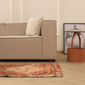 Vintage Southeastern Persian Style Runner Rug 3x9 ft — Brown & Red Geometric