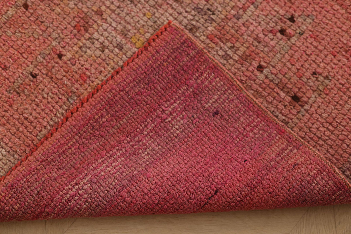 Vintage Southeastern Persian Style Runner Rug 3x10 ft — Red & Beige Geometric