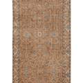 Vintage Isparta Turkish Area Rug 4x7 ft — Brown & Beige Floral