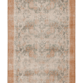 Vintage Isparta Turkish Area Rug 4x6 ft — Beige & Orange Floral