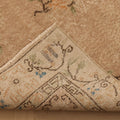 Vintage Isparta Turkish Area Rug 4x6 ft — Beige & Brown Floral