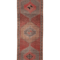 Vintage Malatya Turkish Runner Rug 3x10 ft — Red & Brown Southwestern