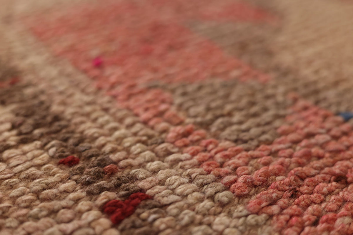 Vintage Southeastern Persian Style Runner Rug 3x10 ft — Red & Beige Geometric