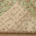 Vintage Isparta Turkish Runner Rug 3x10 ft — Green & Beige Floral