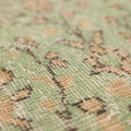 Vintage Isparta Turkish Runner Rug 3x10 ft — Green & Beige Floral