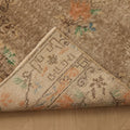 Vintage Isparta Turkish Runner Rug 2x6 ft — Beige & Brown Floral
