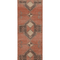 Vintage Malatya Turkish Runner Rug 3x11 ft — Red & Brown Geometric