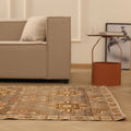 Vintage Malatya Turkish Runner Rug 3x11 ft — Brown & Beige Geometric (No. 60423)