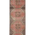Vintage Malatya Turkish Runner Rug 2x8 ft — Red & Brown Geometric