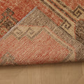 Vintage Malatya Turkish Runner Rug 2x8 ft — Red & Brown Geometric