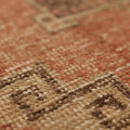 Vintage Malatya Turkish Runner Rug 2x8 ft — Red & Brown Geometric