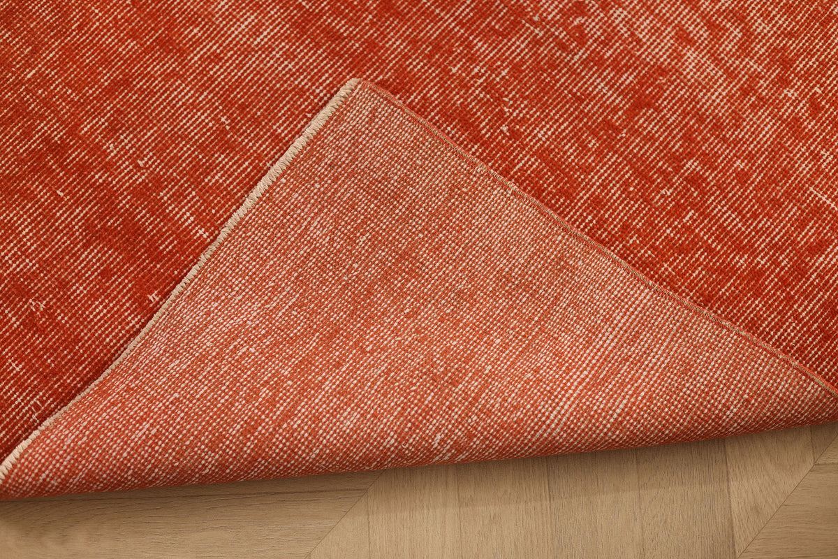 Vintage Isparta Turkish Runner Rug 3x5 ft — Red Overdyed