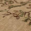Vintage Isparta Turkish Runner Rug 2x6 ft — Beige & Green Floral