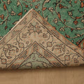 Vintage Isparta Turkish Area Rug 3x6 ft — Green & Beige Floral