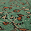 Vintage Isparta Turkish Area Rug 3x6 ft — Green & Beige Floral