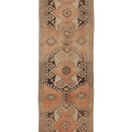 Vintage Malatya Turkish Runner Rug 2x9 ft — Brown & Orange Geometric