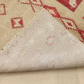 Vintage Isparta Turkish Area Rug 5x8 ft — Beige & Red Geometric