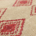 Vintage Isparta Turkish Area Rug 5x8 ft — Beige & Red Geometric