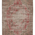 Vintage Manisa Turkish Area Rug 6x9 ft — Red & Beige Distressed (No. 60472)