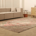Vintage Manisa Turkish Area Rug 6x9 ft — Red & Beige Distressed (No. 60472)