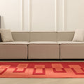 Vintage Sivas Turkish Area Rug 4x7 ft — Red Geometric