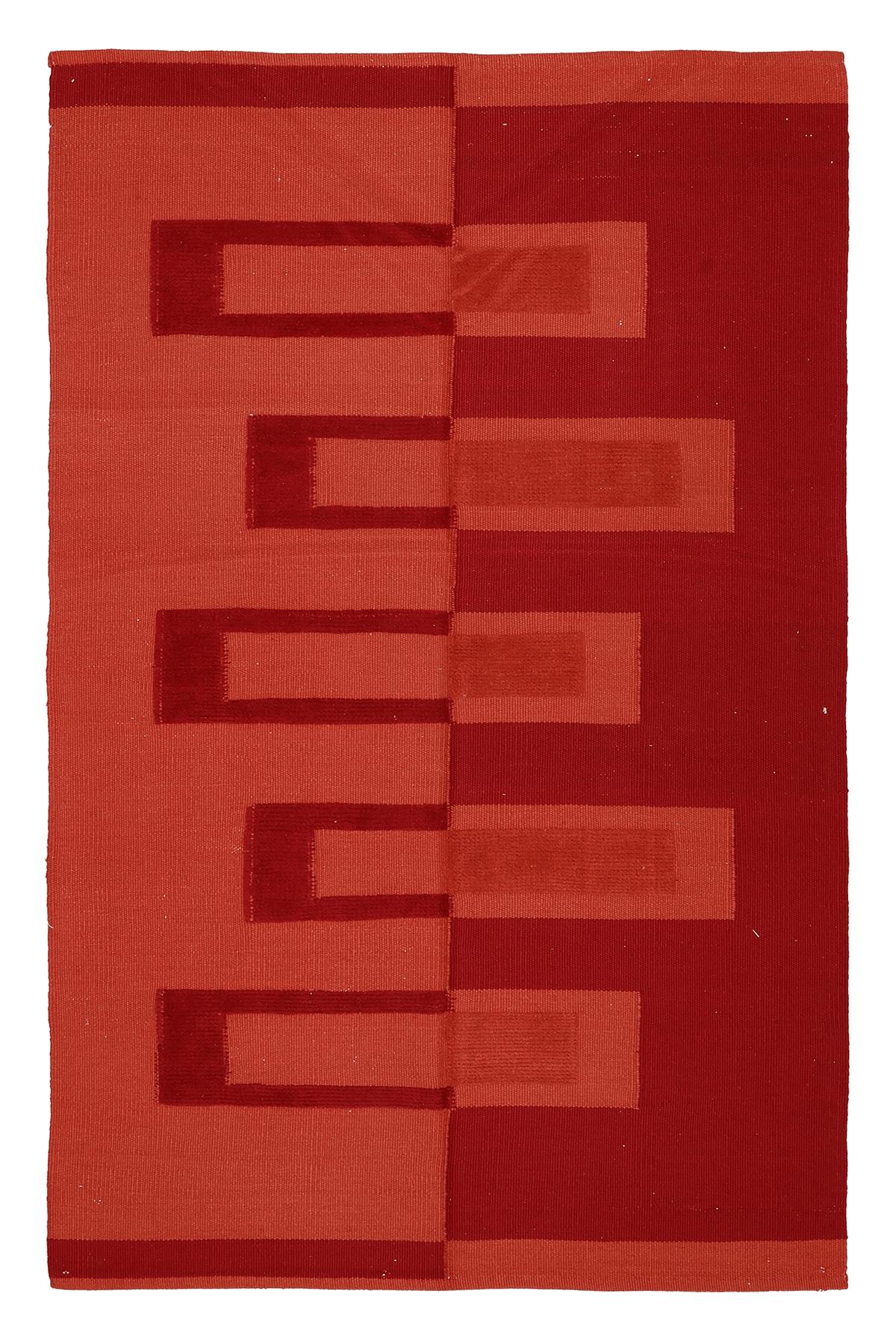 Vintage Sivas Turkish Area Rug 4x7 ft — Red Geometric