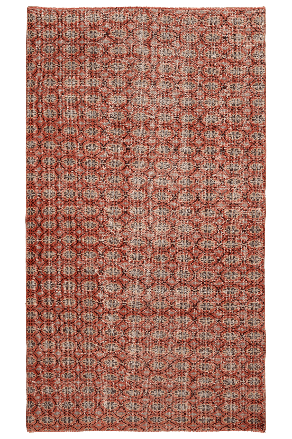 Vintage Manisa Turkish Area Rug 4x8 ft — Red Floral